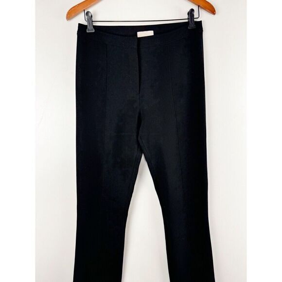 Cinq A Sept Billie Flare Split-Cuff Pants Hook Closure Sz 4 Black Slits - Picture 5 of 8